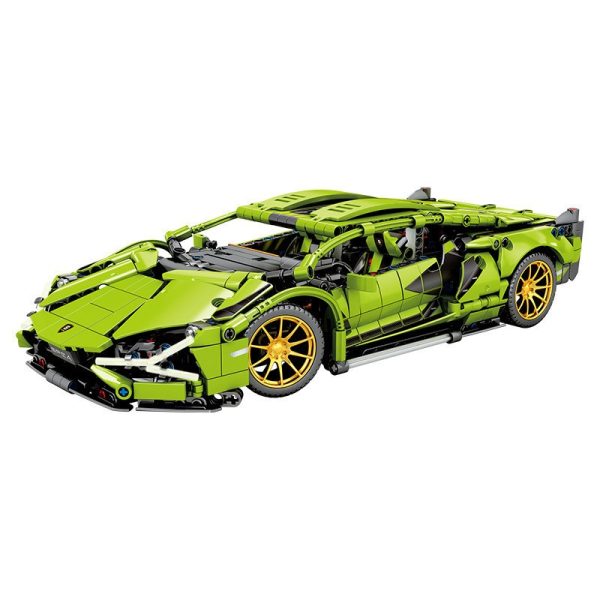 Joc de Construit, Flippy, Model Lamborghini, 1280 Piese, +6 Ani, Verde