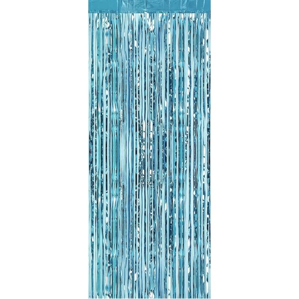 Perdea Franjurata, Flippy, Model Decor Petrecere, pentru Fundal de Poze, Amenajare Colorata a Petrecerii, Dimensiune 100x200 cm, Albastru Deschis