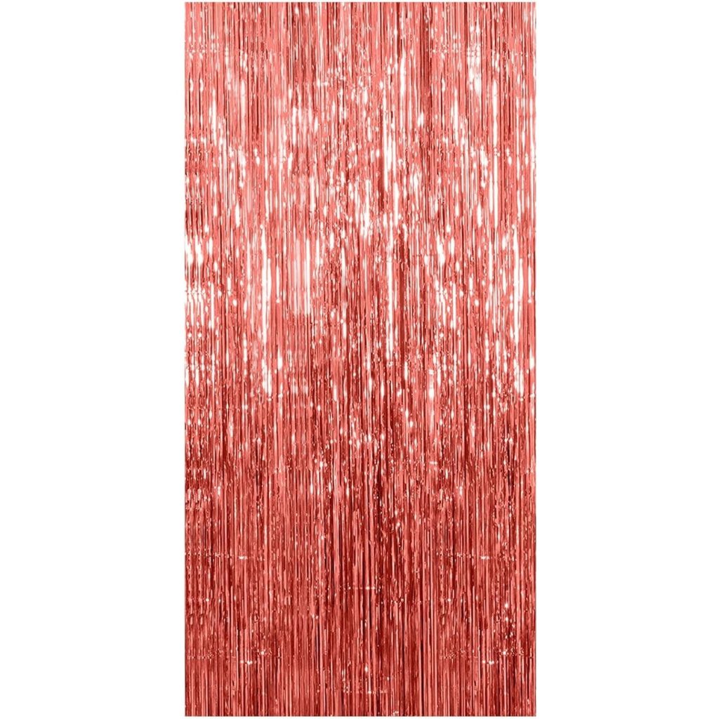 Perdea Franjurata, Flippy, Model Decor Petrecere, pentru Fundal de Poze, Amenajare Colorata a Petrecerii, Dimensiune 100x200 cm, Rose Gold