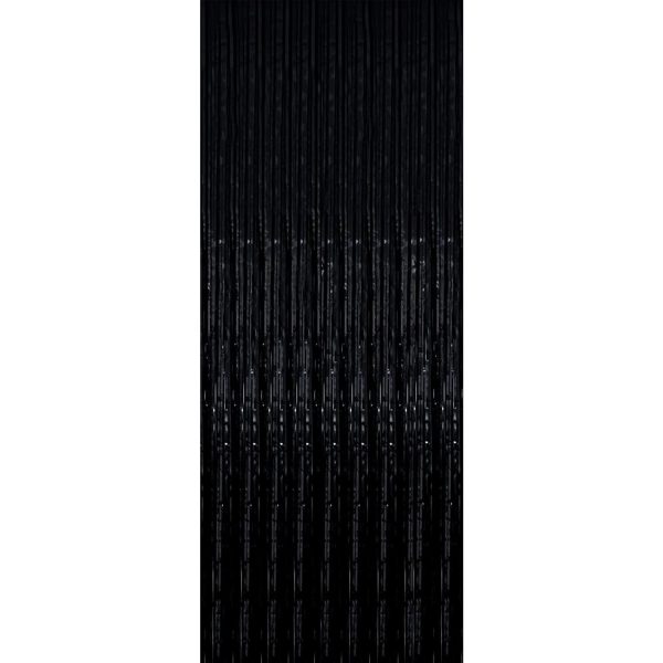 Perdea Franjurata, Flippy, Model Decor Petrecere, pentru Fundal de Poze, Amenajare Colorata a Petrecerii, Dimensiune 100x200 cm, Negru