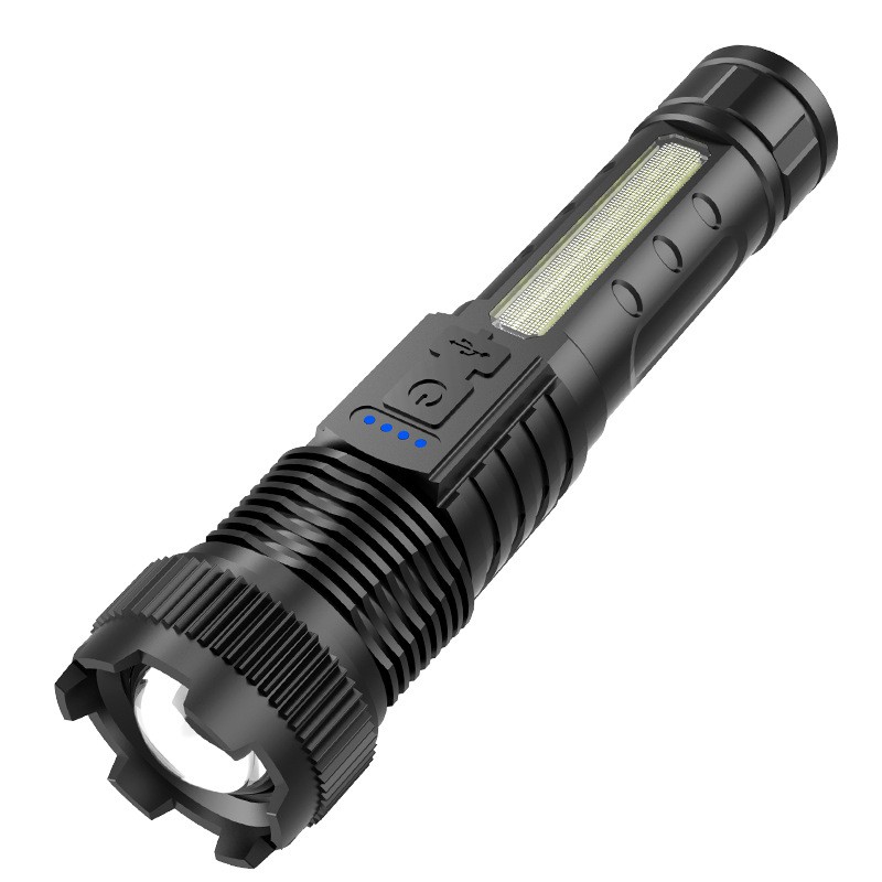 Lanterna LED  Flippy P50 mare, Incarcare USB,  10W, 2 Surse de Lumina,  16 x 3.8 cm, Negru