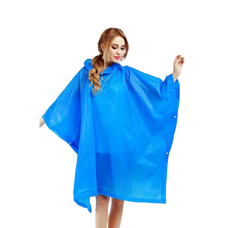 Pelerina de Ploaie, Flippy, pentru Adulti, EVA, Tip Poncho, Impermeabila, Rezistenta la Vant, Capse Laterale, 160 g, Albastru