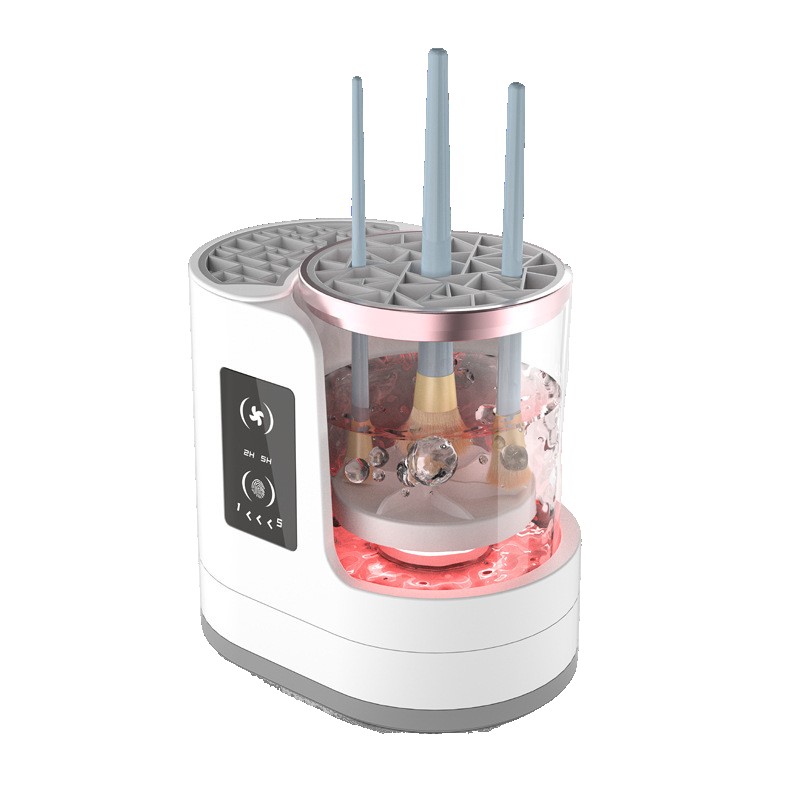 Dispozitiv Portabil de Curățare și Uscare a Pensulelor de Machiaj Flippy, 850 RPM, 5V, Cablu 1.2 m, Compatibil cu Pensule de Diferite Dimensiuni, 17.3 x 12.1 x 17.5 cm, Alb