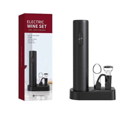 Set Tirbuson Electric din 5 piese, Flippy, Deschizator Electric, cu Baterii, Multifunctional, 23x14cm, Negru