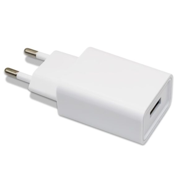 Incarcator Retea Fast Charge pentru Telefon, Flippy, Capat de Incarcare pentru Gadgeturi 5V2A, Port USB-B, Adaptor pentru Telefon Standard UE, Alb