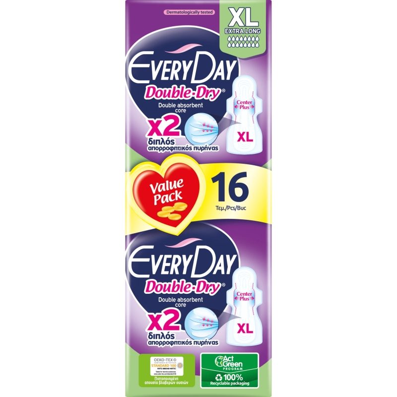 Absorbante, Everyday, 16 buc Double Dry XL Extra Long
