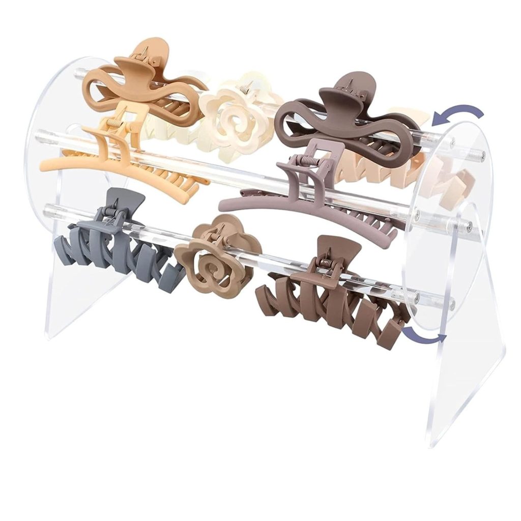 Organizator pentru Accesorii de Par, Flippy, Rotatie 360 Grade, din Plastic, 30 x 21 x 13 cm, Transparent