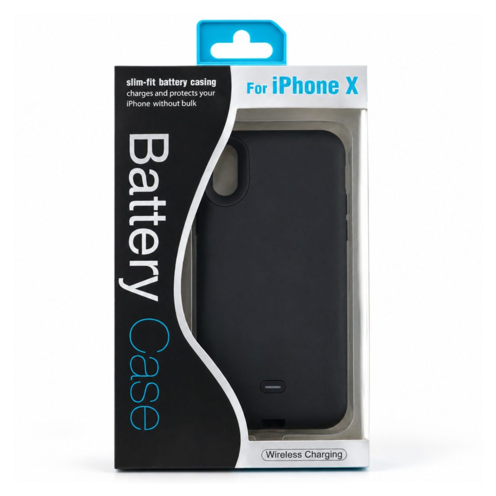 Acumulator extern iFans Battery Case 3000 mAh Wireless pentru Apple iPhone X, Negru
