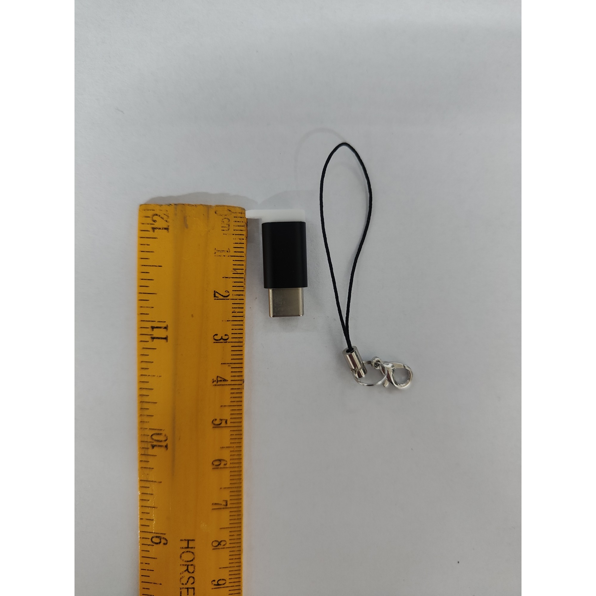Adaptor micro USB (mama) to Type-C(tata) cu Agatatoare Breloc inclusa, Negru - Image 2