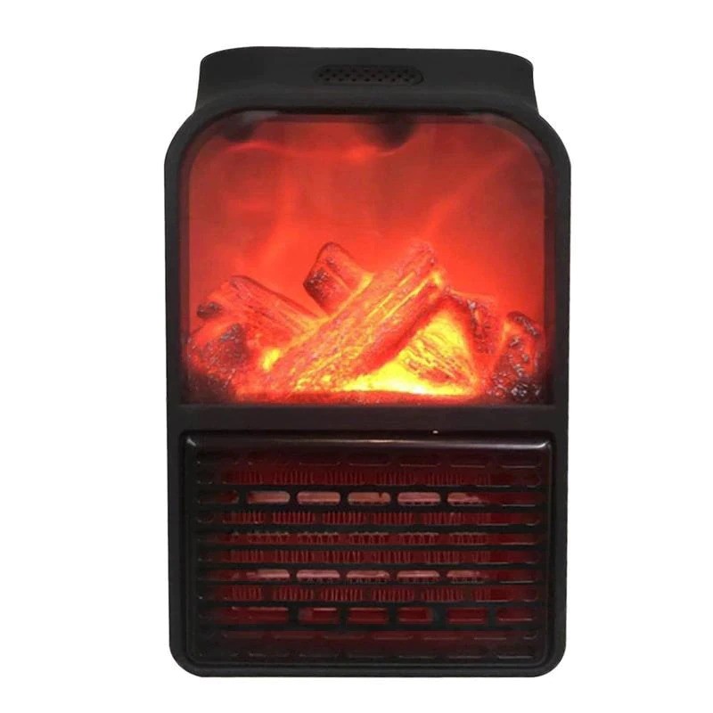 Mini Aeroterma Puternica Portabila Flippy, Putere 1000W, Mini radiator electric cu Display LCD, efect de semineu si flacara, cu telecomanda