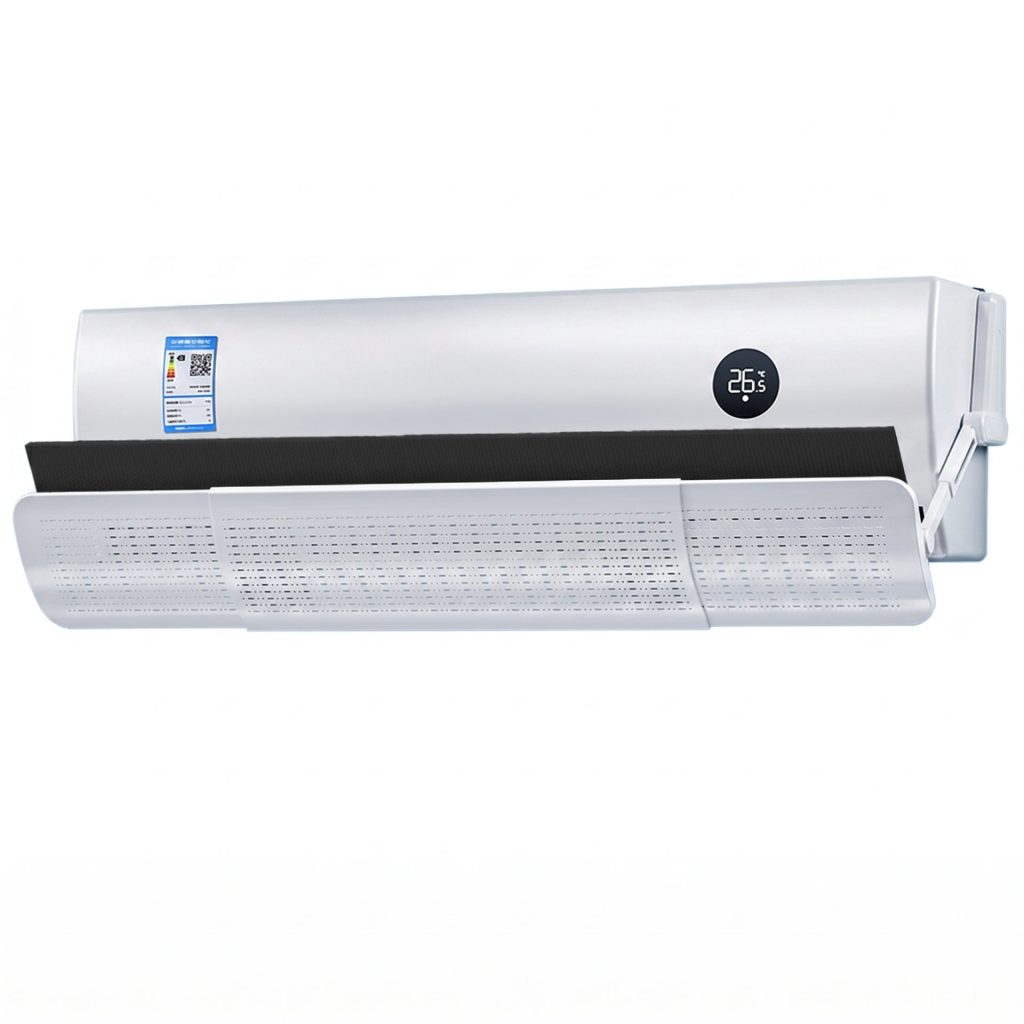 Deflector pentru Aer Conditionat, Flippy, Model cu Carbon Activ, Universal, Ajustabil la 180 Grade, pentru Aer Rece si Cald, Alb