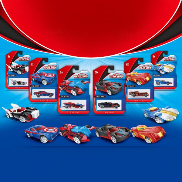Set 6 Masinute Sport Metalice, Flippy, Tip Alloy Race Cars S52, 1:64, Masinute pentru Copii, Jucarii Metalice, 8 x 3.2 x 2.2 cm per unitate, Mix Colorate