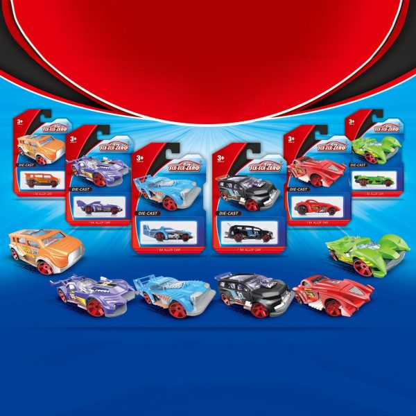 Set 6 Masinute Sport Metalice, Flippy, Tip Alloy Race Cars S53, 1:64, Masinute pentru Copii, Jucarii Metalice, 8 x 3.2 x 2.2 cm per unitate, Mix Colorate