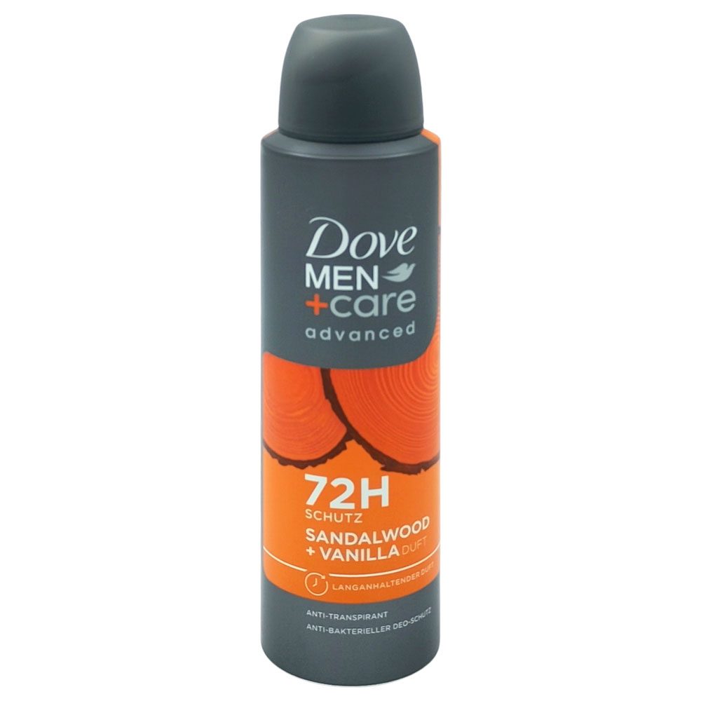 Spray Antiperspirant Deodorant, Dove 72 h, 150 ml, Men Advanced Care Sandalwood Vanilla
