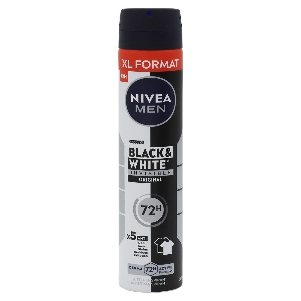 Antiperspirant Deodorant, Nivea, 200 ml Men Invisible Bw Original