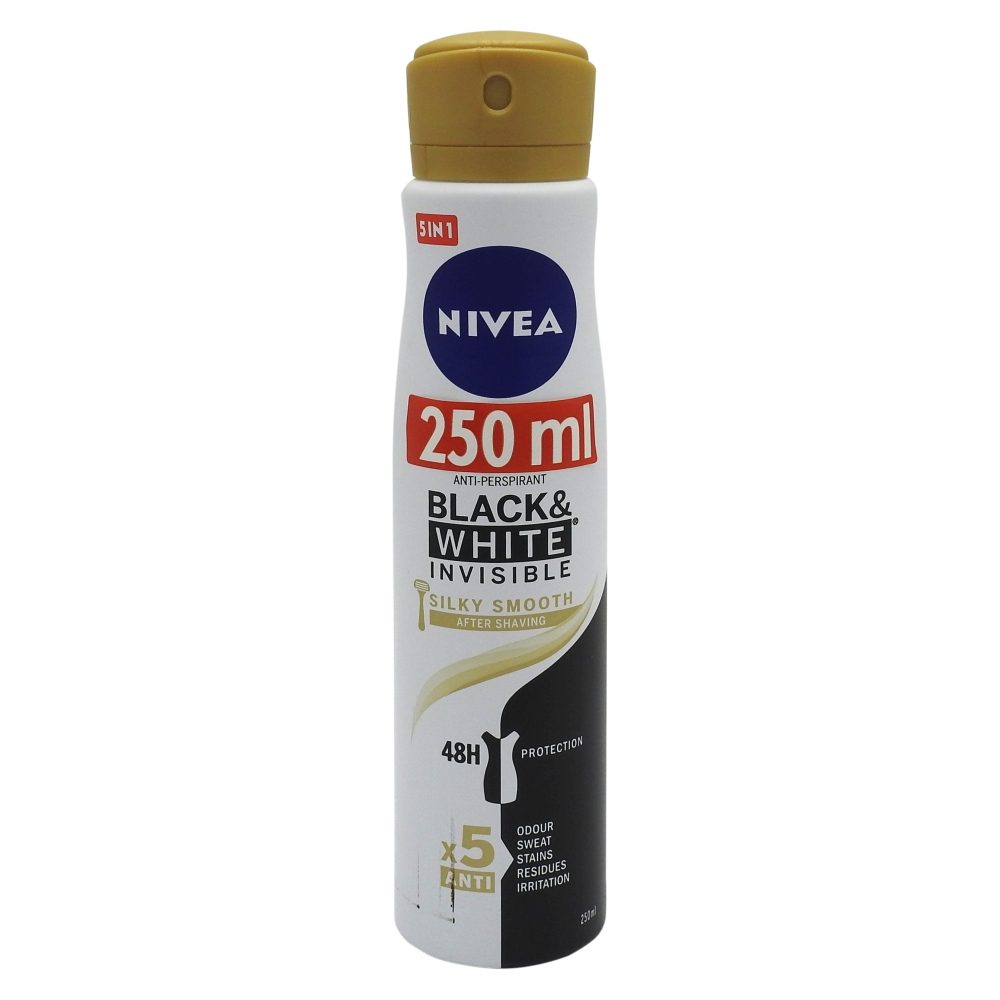 Antiperspirant Deodorant, Nivea, 250 ml Invisible Bw Silky Smooth