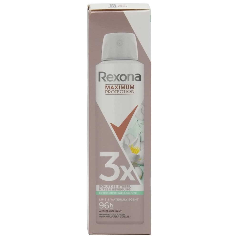 Antiperspirant Deodorant, Rexona, 96 h Maximum Protection, 150 ml, Aroma Lime si Waterlily Scent