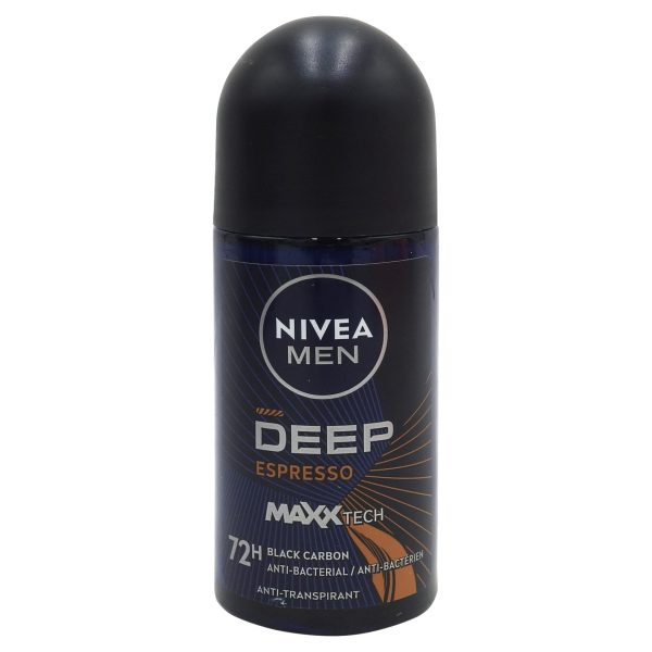 Antiperspirant Roll-On, Nivea, 50 ml Men Deep Black Carbon Espresso 72H