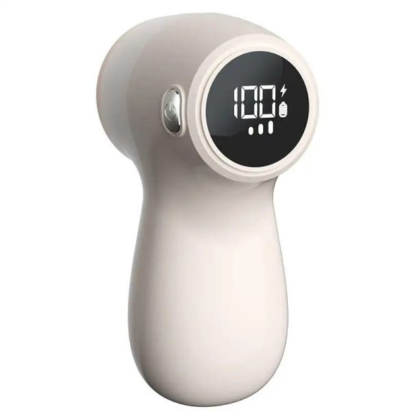 Aparat Electric de Curatat Scame 2in1, Flippy, Indepartare Scame si Aspirare, 15 x 8.5 cm, din ABS si Otel Inoxidabil, Incarcare USB Tip C, Bej
