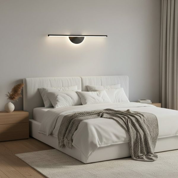 Aplica LED Decorativa BARAM, 21W, 60cm, Lumina Calda / Neutra/ Rece, Negru, Metal si Acril