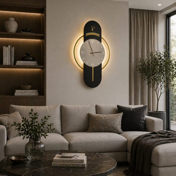 Aplica LED Decorativa BIZZ 58x36 cm Lumina Rece/Neutra/Calda Negru Auriu