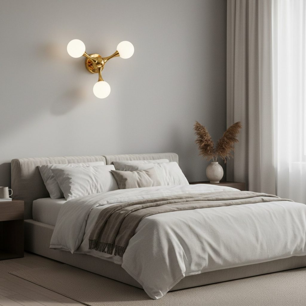 Aplica LED Decorativa ELEKTRA, 40x28cm, 3xG9, Metal si Sticla, Auriu
