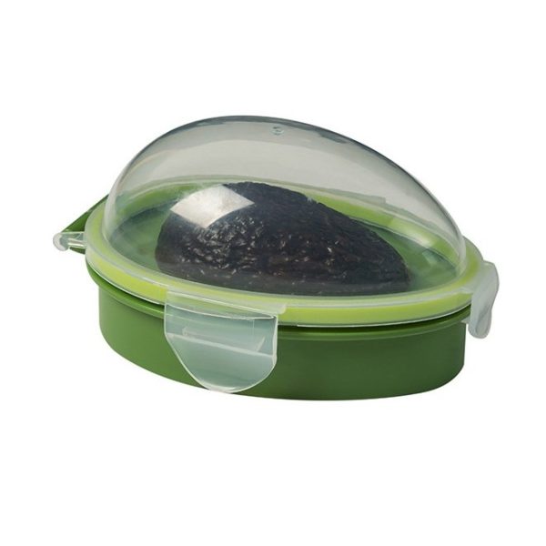 Recipient Etanș pentru Depozitarea Avocado, Flippy, pentru Frigider, cu Capac Transparent și Sistem de Închidere, din Plastic, pentru Menținerea Prospețimii, 15.3x11x8 cm, Verde