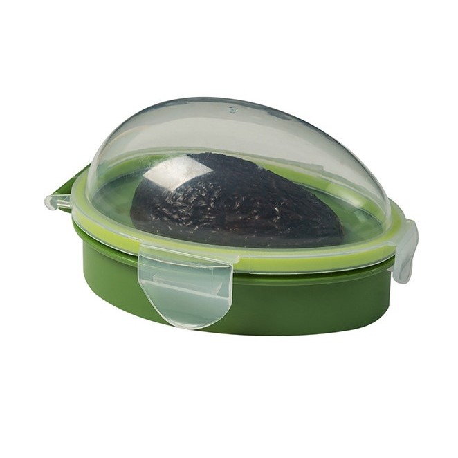 Recipient Etanș pentru Depozitarea Avocado, Flippy, pentru Frigider, cu Capac Transparent și Sistem de Închidere, din Plastic, pentru Menținerea Prospețimii, 15.3x11x8 cm, Verde