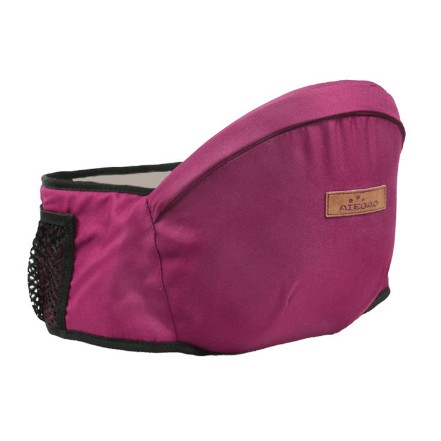 Port-Bebe Ergonomic Ajustabil cu Scaun, 3 Pozitii, Bumbac Respirabil, pentru Copii 0-3 Ani, 20 kg Maxim, 25 x 22 x 18 cm, Rosu