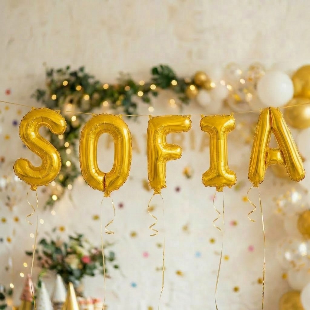 Baloane Folie Metalizate, Flippy, Set SOFIA, Heliu sau Aer, Pai inclus, 40 cm, Auriu