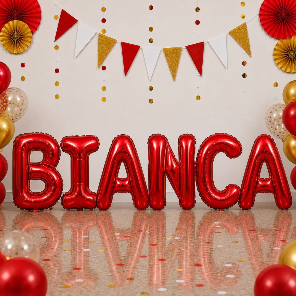 Baloane Folie Metalizate, Flippy, Set BIANCA, Heliu sau Aer, Pai inclus, 40 cm, Rosu