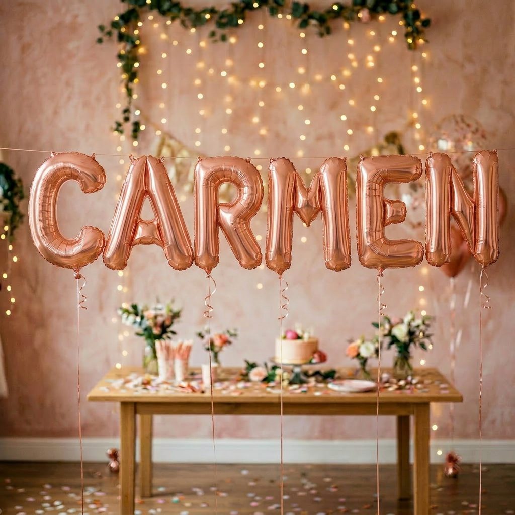 Baloane Folie Metalizate, Flippy, Set CARMEN, Heliu sau Aer, Pai inclus, 40 cm, Rose Gold