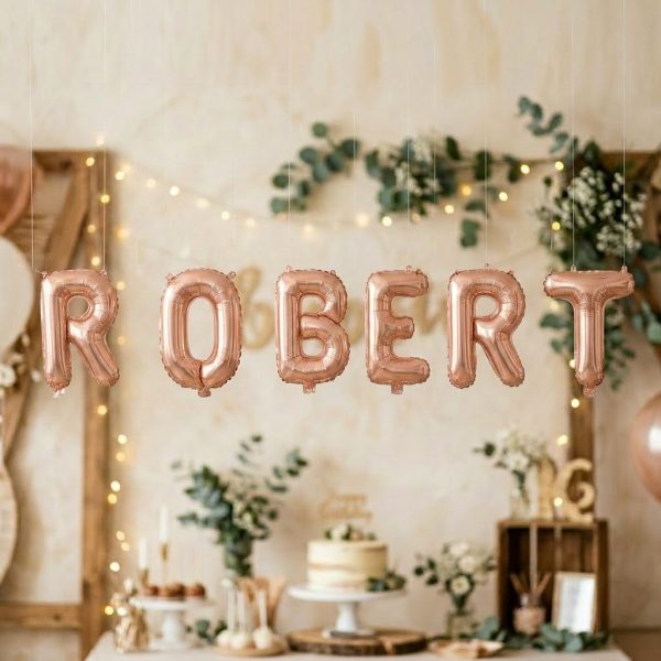Baloane Folie Metalizate, Flippy, Set ROBERT, Heliu sau Aer, Pai inclus, 40 cm, Rose Gold