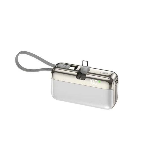Baterie Externa, Flippy, Power Bank, Capsule, 10000 mAh, Design Compact, Incarcare Rapida, Compatibilitate Universala, 9 x 5 x 2,5 cm, Alb