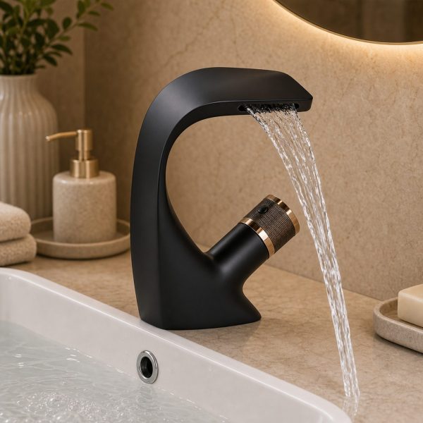 Baterie Lavoar Monocomanda Alama Sanitara Negru Racorduri incluse OD/2055