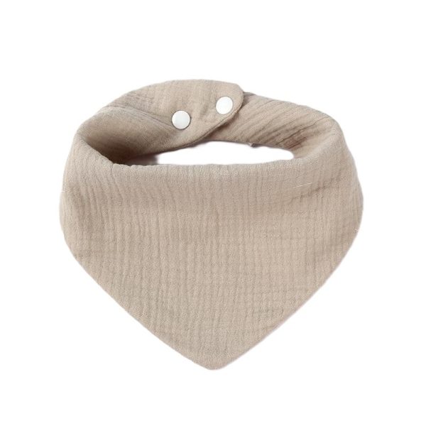 Baveta Triunghiulara, Flippy, din Bumbac, pentru Copii 0-12 Luni, 33x32 cm, Rezistenta la Apa, Crem