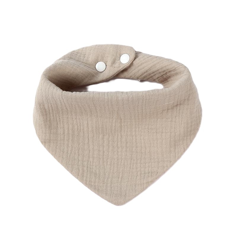 Baveta Triunghiulara, Flippy, din Bumbac, pentru Copii 0-12 Luni, 33x32 cm, Rezistenta la Apa, Crem