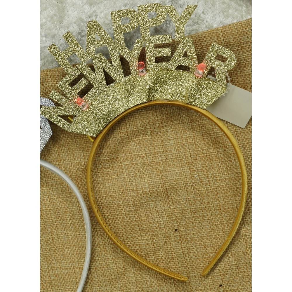 Bentita/cerc Happy Newyear, culoare auriu, marime standard, Flippy - Image 7
