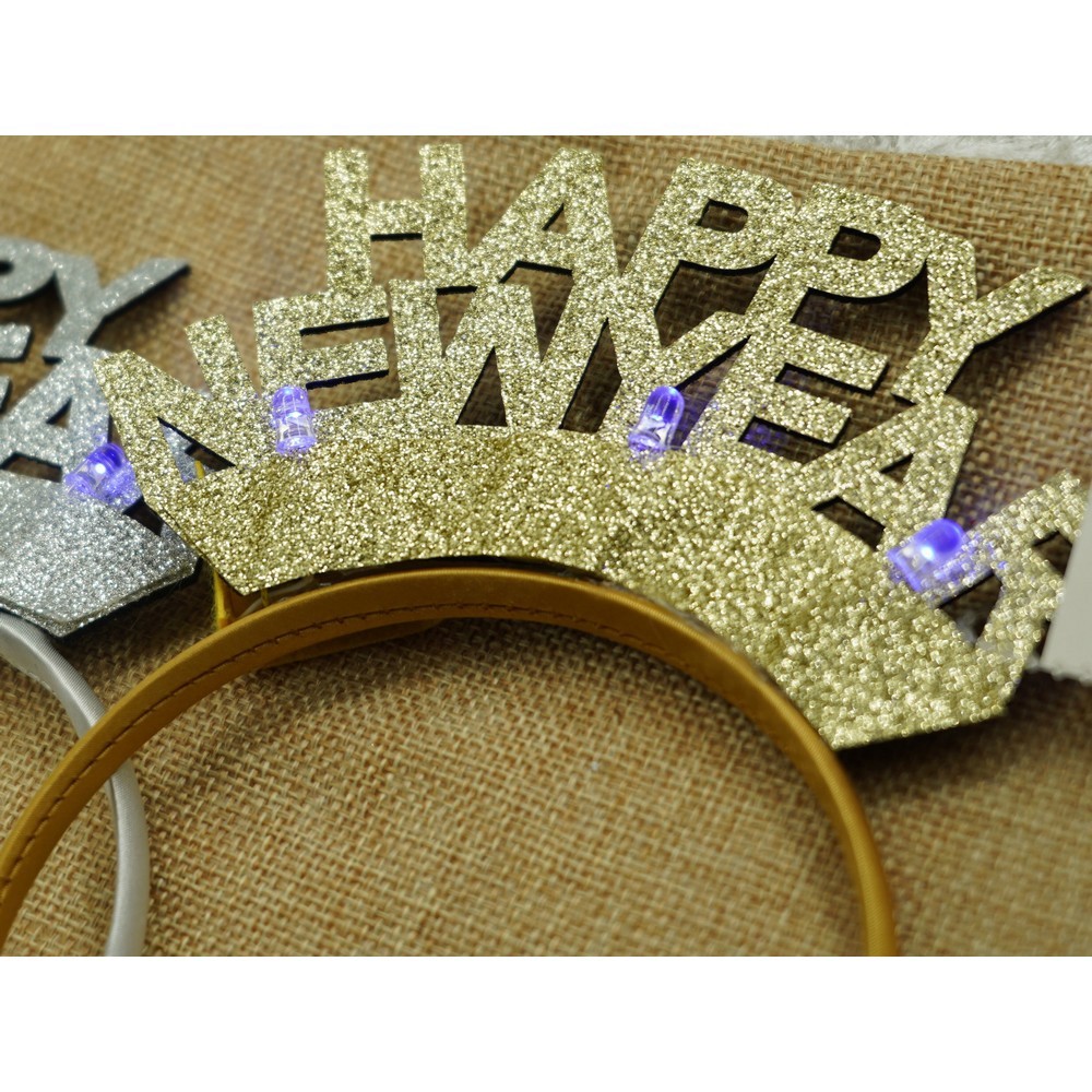 Bentita/cerc Happy Newyear, culoare auriu, marime standard, Flippy - Image 9