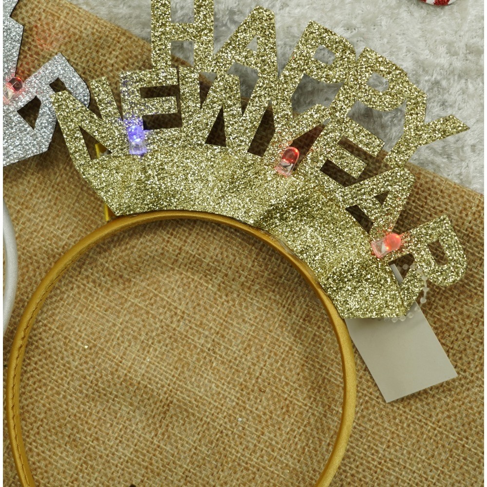 Bentita/cerc Happy Newyear, culoare auriu, marime standard, Flippy - Image 10