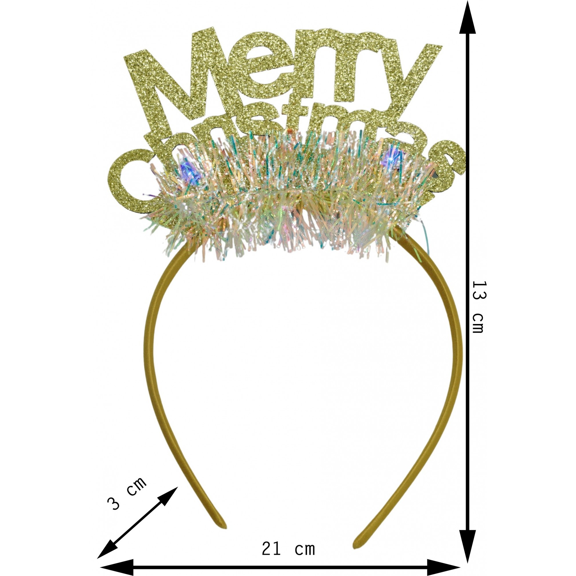 Bentita/cerc Mery Cristmas, culoare auriu cu beteala, marime standard, Flippy - Image 5