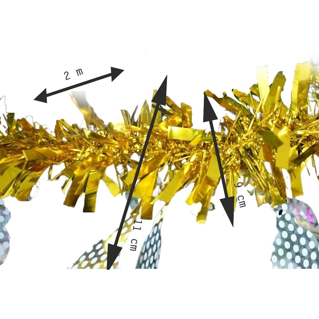 Beteala Craciun, Flippy, auriu, marimea: 2 m x 11 cm x 9 cm material:folie PVC, interior/exterior - Image 11