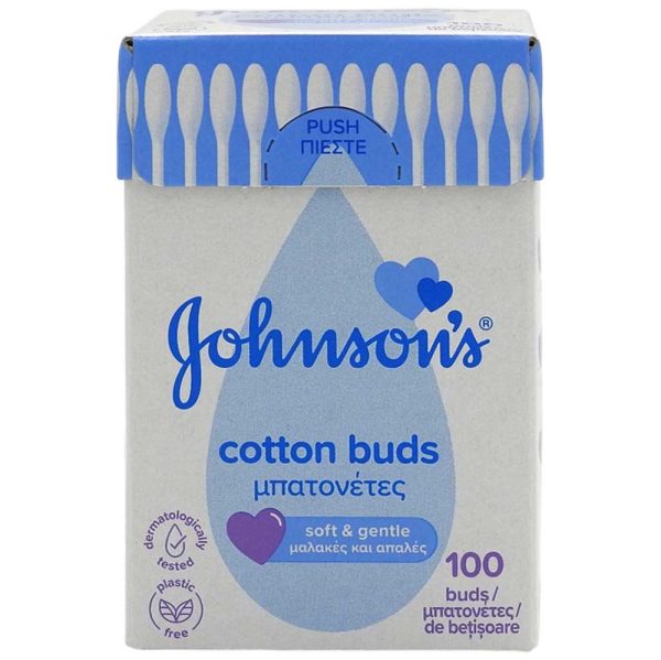 Betisoare, Johnsons, Urechi 100 buc Cutie Patrata Cotton