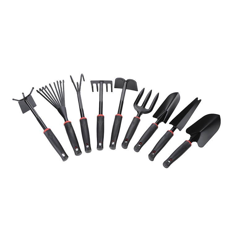Set 9 Unelte de Gradina Flippy, pentru Plantare Prelucrare Sol si Ingrijire Plante, Material PVC si cardboard, 25 x 14.5 cm, negru