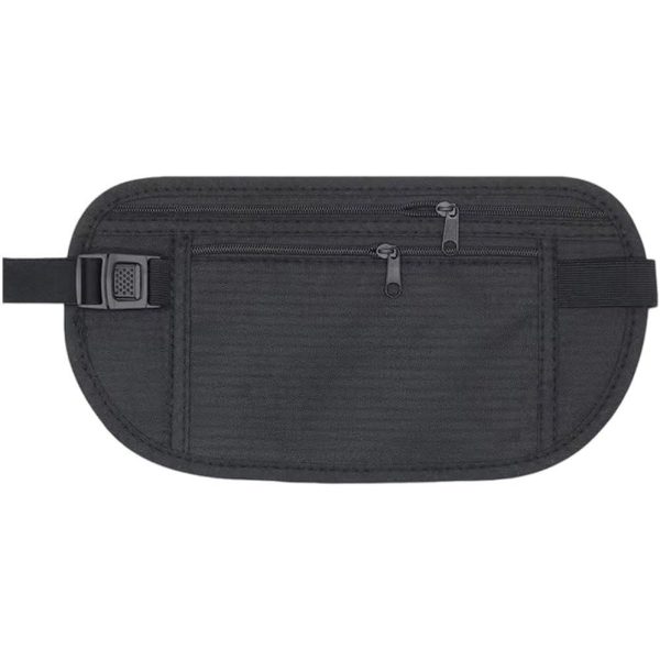Borseta Anti-Furt, Flippy, 2 Compartimente, Reglabila, Unisex, pentru Documente, Carduri, Telefon, Negru