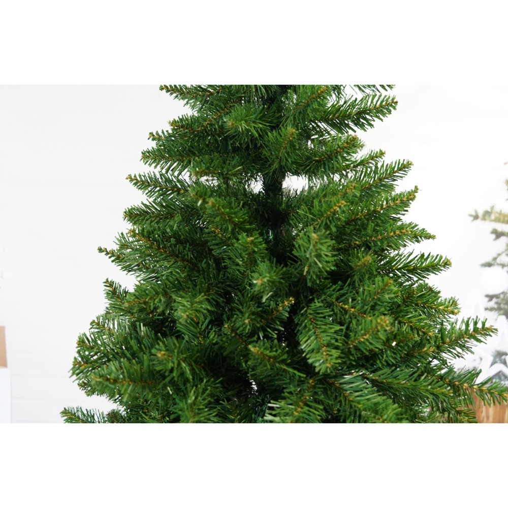 Brad artificial de Craciun, clasic, pentru interior/exterior, inaltime 210 cm, diametru 125 cm, 957 ramuri, Flippy, verde, suport metalic inclus - Image 4