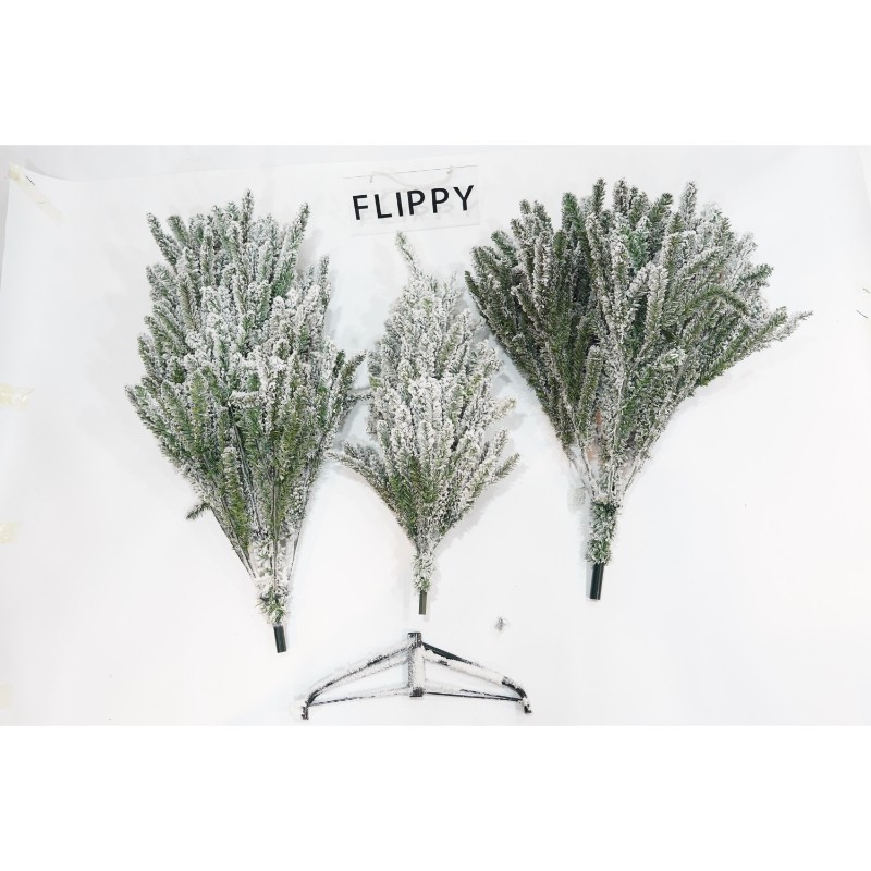 Brad Artificial de Craciun, Flippy, 1.8 m inaltime, Verde, Pulverizat alb-tip zapada, Diametru inferior 110 cm, Interior/ Exterior - Image 12