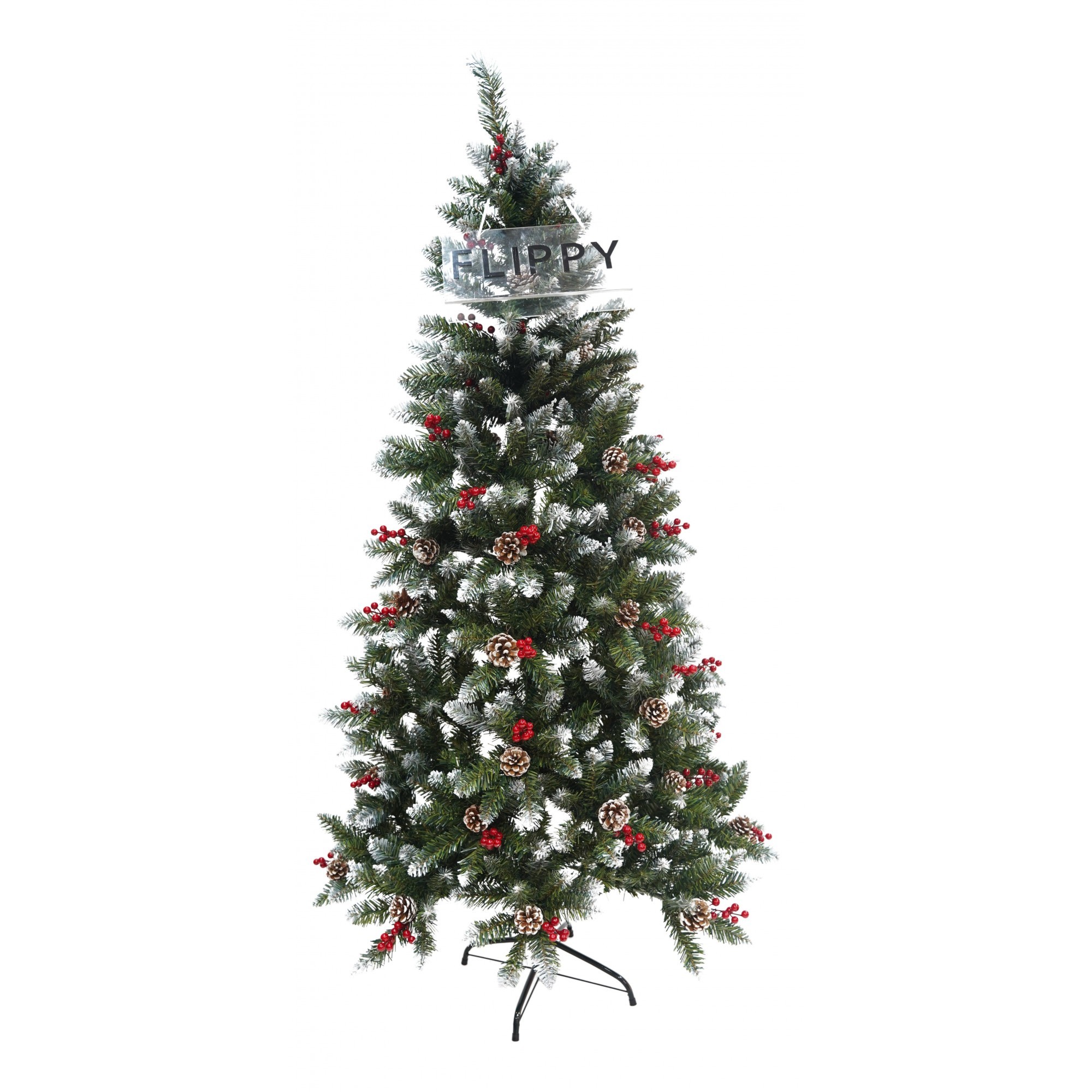 Brad Artificial de Craciun, Flippy, Sectionat pentru Perete/ Colt, 1.80 m inaltime, Verde, Decorat, Diametru Inferior 95 cm, Interior/ Exterior - Image 7