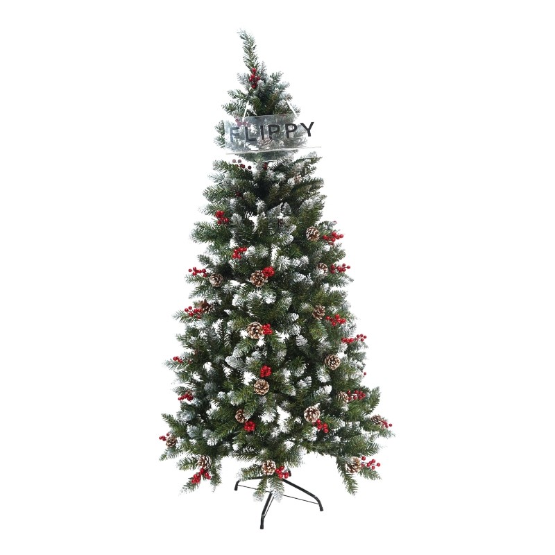 Brad Artificial de Craciun, Flippy, Sectionat pentru Perete/ Colt, 1.80 m inaltime, Verde, Decorat, Diametru Inferior 95 cm, Interior/ Exterior - Image 16