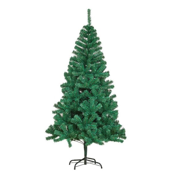 Brad de Craciun artificial cu suport inclus Flippy, 150 cm, 450 Ramuri Varfuri, Suport Clasic, Fara iluminare, utilizat pentru interior/exterior, Verde